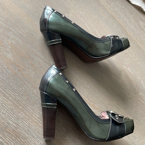 Naughty Monkey Green Buckle Studded pumps, size 8 - Picture 10 of 11